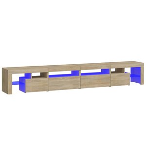 vidaXL Meuble TV avec lumières LED Chêne sonoma 260x36 5x40 cm