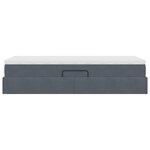 vidaXL Lit avec rangement et matelas Gris foncé 90 x 200 cm Velours
