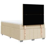 vidaXL Sommier à lattes de lit avec matelas Crème 120x200 cm Tissu