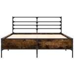 vidaXL Cadre de lit sans matelas chêne fumé 135x190 cm