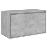 Banc banquette d'entrée 80 x 40 x 45 cm gris béton aggloméré 02_0010863