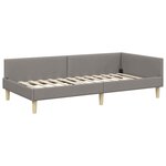 vidaXL Cadre de lit d'angle avec matelas 2 Pièces Taupe tissu