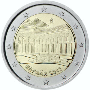 2 euros commémoratif Espagne 2011 - La Cour des Lions.