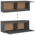 vidaXL Meubles TV 2 Pièces Gris Bois massif de pin