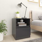Vidaxl tables de chevet 2 pièces gris 40x40x50 cm aggloméré