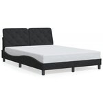 vidaXL Cadre de lit avec LED sans matelas noir 140x200 cm velours