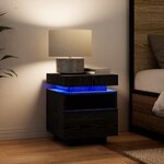 vidaXL Cabinet de chevet 2 Pièces Chêne noir 40 x 39 x 48 5 cm