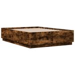 vidaXL Cadre de lit chêne fumé 135x190 cm bois d'ingénierie