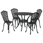 Ensemble de jardin 5 pièces vidaXL en aluminium coulé noir