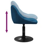 vidaXL Chaises pivotantes à manger lot de 4 bleu velours