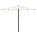 vidaXL Parasol de jardin avec mât en acier blanc 324x324x247 cm