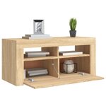vidaXL Meuble TV avec lumières LED chêne sonoma 90x35x40 cm