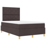 vidaXL Lit à ressorts avec matelas Marron foncé 120 x 200 cm tissu