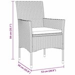 vidaXL Table à manger et chaises de jardin en poly rattan beige - 5 pièces