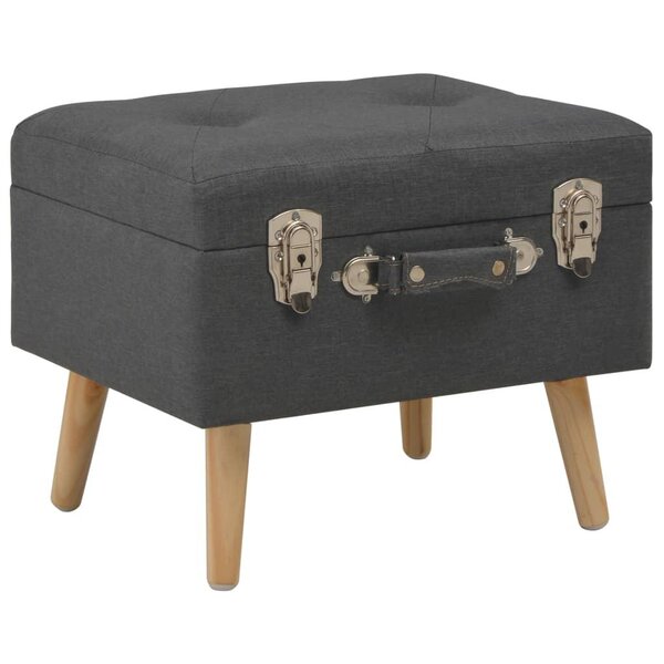 Banquette pouf tabouret meuble tabouret de rangement 40 cm gris foncé tissu 3002158