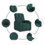 vidaXL Fauteuil inclinable électrique vert foncé tissu