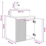 vidaXL Vanité de lavabo mural Gris béton 49 5 x 44 5 x 65 cm