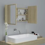 vidaXL Armoire à miroir à LED de bain Chêne sonoma 80x12x45 Acrylique