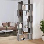vidaXL Bibliothèque/Cloison Sonoma gris 80x24x192 cm Bois d'ingénierie