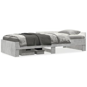 vidaXL Cadre de lit sans matelas gris béton 90x200cm bois d'ingénierie