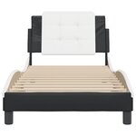vidaXL Cadre de lit sans matelas noir et blanc 90x190 cm similicuir