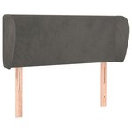 vidaXL Tête de lit avec oreilles Gris foncé 103x23x78/88 cm Velours
