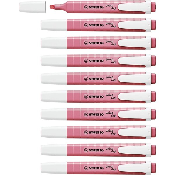 Surligneur swing cool Pastel Edition rose x 10 STABILO
