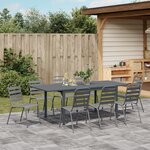 Ensemble de salle à manger de jardin vidaXL 9 pièces gris anthracite