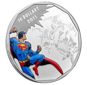 Pièce de monnaie 10 Dollars Canada Superman : combat 2015 – Argent BE mat