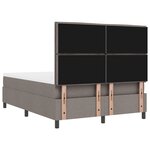 vidaXL Lit à ressort avec matelas et banc taupe 160x200 cm Tissu