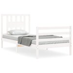 vidaXL Cadre de lit sans matelas blanc bois massif