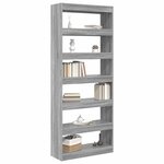 vidaXL Bibliothèque Sonoma gris 80 x 30 x 198 cm Bois d'ingénierie