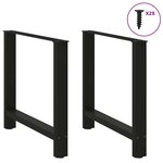 vidaXL Pieds de table à manger Noir 2 pièces 80 x (72-73) cm Acier