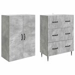 vidaXL Ensemble de Meubles 2 Pièces Gris béton 66 x 34 5 x 90 cm