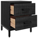 vidaXL Tables de chevet 2 Pièces Noir 36x30x45 cm Bois de pin massif