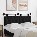 vidaXL Tête de lit suspendue Noir Tissu