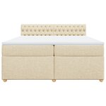 vidaXL Sommier à lattes de lit avec matelas Crème 200x200 cm Tissu