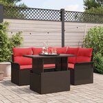 vidaXL Ensemble de canapé de jardin 5 Pièces Marron polyrotin