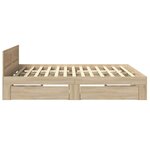 vidaXL Cadre de lit 2 Pièces Sonoma 193 x 203 cm Bois d'ingénierie
