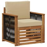 vidaXL Sofa de milieu extérieur Naturel