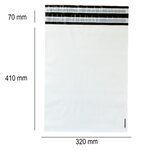 Lot de 50 de pochettes plastique n°2 aller retour - 60microns - 320x410+70