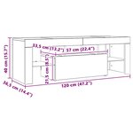 vidaXL Meuble TV avec lumières LED sonoma gris 120x35x40 cm