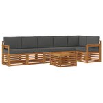 vidaXL Ensemble de canapés d'extérieur 7 pc Naturel et Anthracite