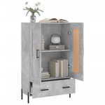 vidaXL Buffet haut gris béton 69 5x31x115 cm bois d'ingénierie
