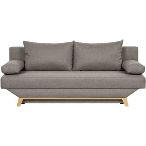 TEIJO Banquette convertible 3 places avec coffre de rangement - Tissu Taupe - 187 x 91 x 82 cm