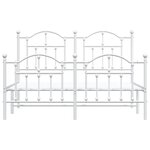 vidaXL Cadre de lit métal sans matelas et pied de lit blanc 150x200 cm