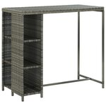 vidaXL Ensemble de bar de jardin 5 Pièces et coussins Résine tressée Gris