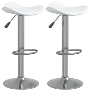 vidaXL Tabourets de bar lot de 2 blanc acier chromé et cuir artificiel