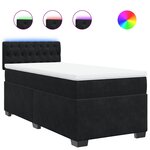 vidaXL Sommier à lattes de lit avec matelas Noir 100x200 cm Velours