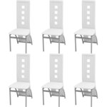 vidaXL Chaises à manger lot de 6 blanc similicuir